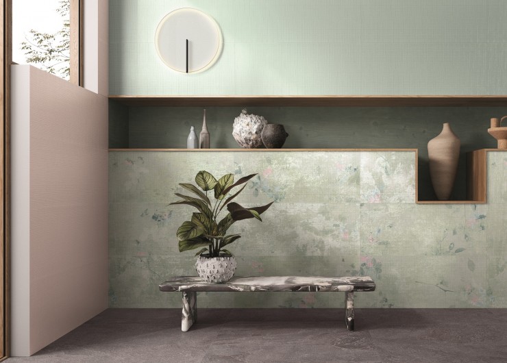 На фотографии пример использования плитки из коллекции Lilysuite фабрики Marca Corona в дизайне интерьера.