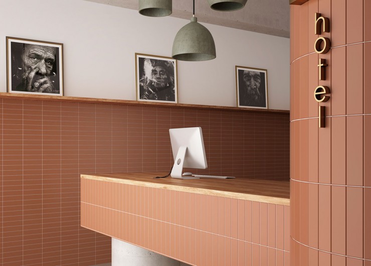 На фотографии пример использования плитки из коллекции COSTA NOVA фабрики EQUIPE в дизайне интерьера.