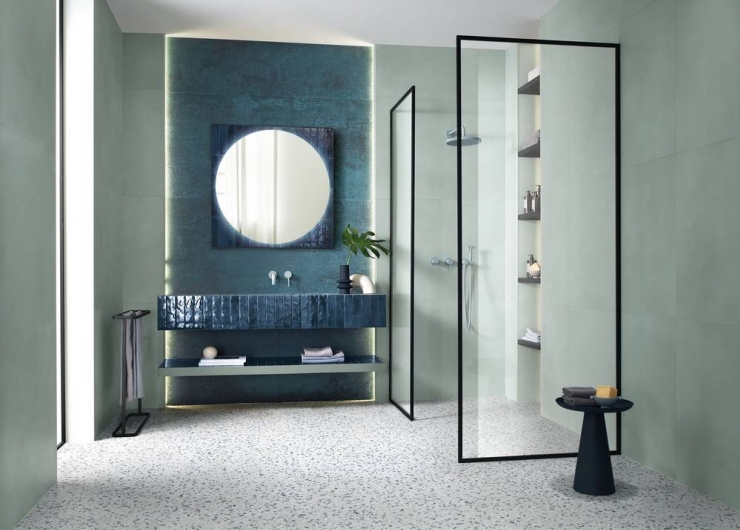 На фотографии пример использования плитки из коллекции COLOR MOOD фабрики FAP CERAMICHE в дизайне интерьера.
