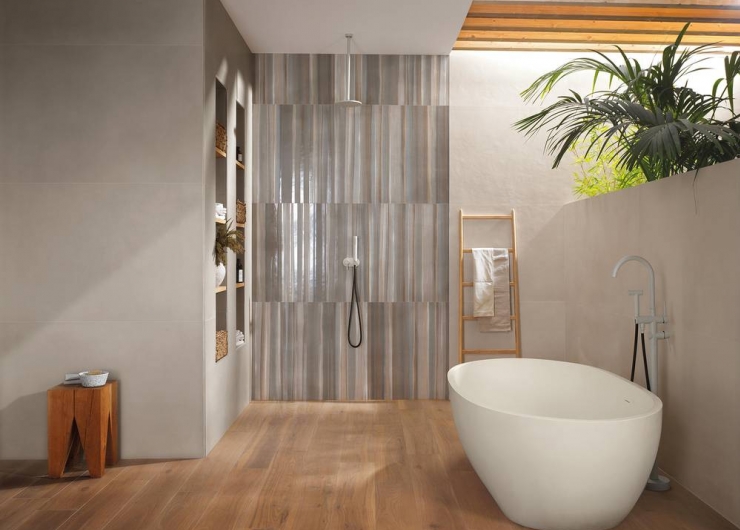 На фотографии пример использования плитки из коллекции COLOR MOOD фабрики FAP CERAMICHE в дизайне интерьера.