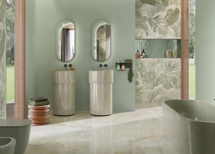 На фотографии пример использования плитки из коллекции COLOR MOOD фабрики FAP CERAMICHE в дизайне интерьера.