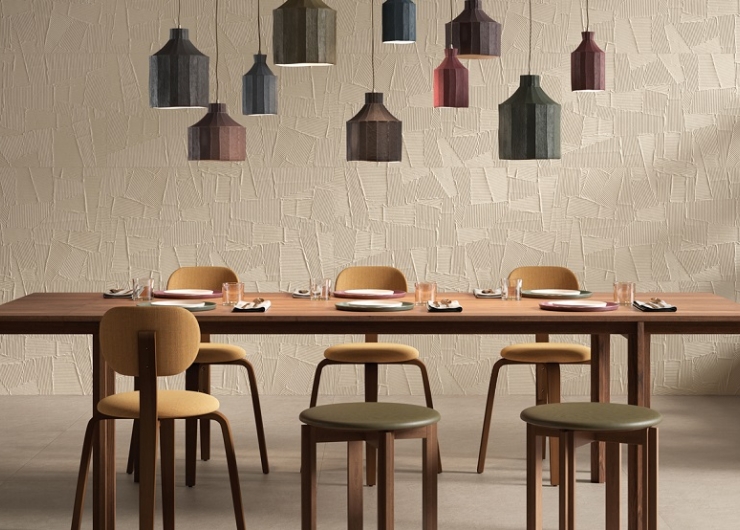 На фотографии пример использования плитки из коллекции Homey Paper Clay фабрики Piemme Ceramiche в дизайне интерьера.