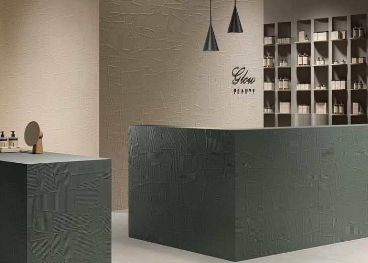 На фотографии пример использования плитки из коллекции Homey Paper Clay фабрики Piemme Ceramiche в дизайне интерьера.