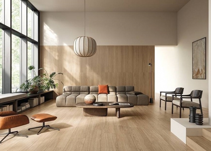 На фотографии пример использования плитки из коллекции Eik фабрики Refin Ceramiche в дизайне интерьера.