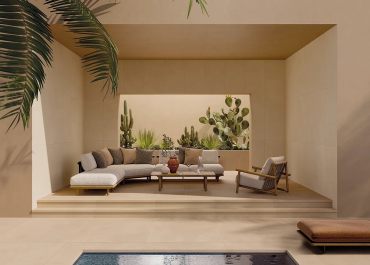 На фотографии пример использования плитки из коллекции COTTOMILANO фабрики Keope в дизайне интерьера.