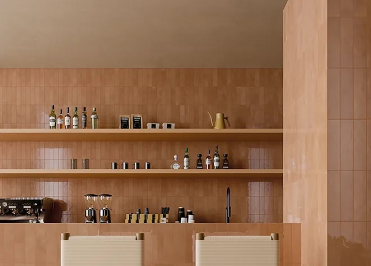 На фотографии пример использования плитки из коллекции COTTOMILANO фабрики Keope в дизайне интерьера.