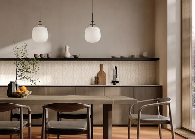 На фотографии пример использования плитки из коллекции COTTOMILANO фабрики Keope в дизайне интерьера.