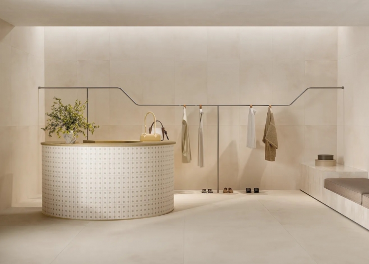 На фотографии пример использования плитки из коллекции COTTOMILANO фабрики Keope в дизайне интерьера.