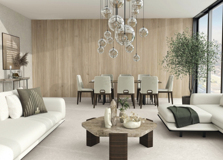 На фотографии пример использования плитки из коллекции Nordikwood фабрики Benadresa в дизайне интерьера.