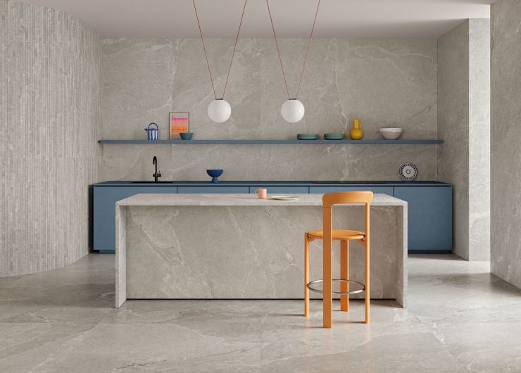 На фотографии пример использования плитки из коллекции Ardesia фабрики Impronta в дизайне интерьера.