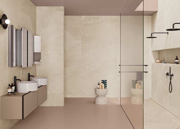 На фотографии пример использования плитки из коллекции Ardesia фабрики Impronta в дизайне интерьера.