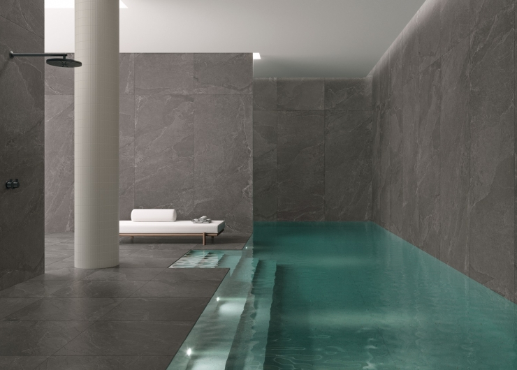 На фотографии пример использования плитки из коллекции Ardesia фабрики Impronta в дизайне интерьера.