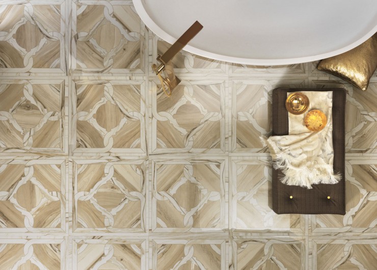 На фотографии пример использования плитки из коллекции Marmi Imperiali фабрики Italgraniti в дизайне интерьера.