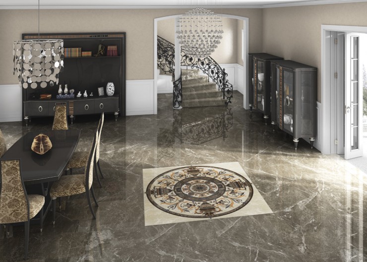 На фотографии пример использования плитки из коллекции Insignia фабрики Aparici в дизайне интерьера.