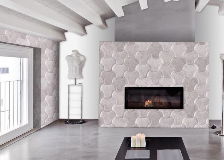 На фотографии пример использования плитки из коллекции Stone фабрики Bouquet в дизайне интерьера.