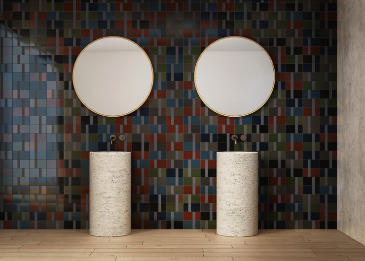 На фотографии пример использования плитки из коллекции Diarama фабрики Mutina в дизайне интерьера.
