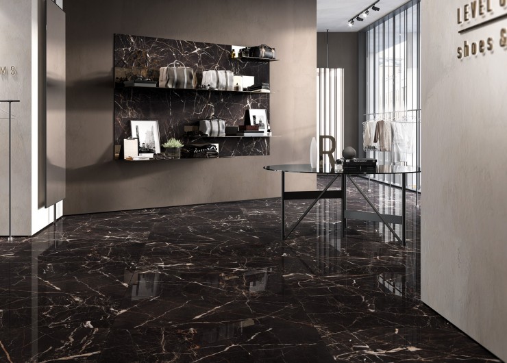На фотографии пример использования плитки из коллекции Canova фабрики Rondine в дизайне интерьера.